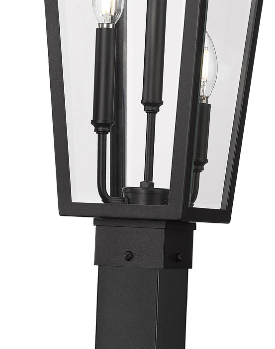 Outdoor Post Mounted Fixture Z-Lite 5008PHBS-536P-BK Black Gannon 3 Light Outdoor Post Mounted Fixture Z-Lite