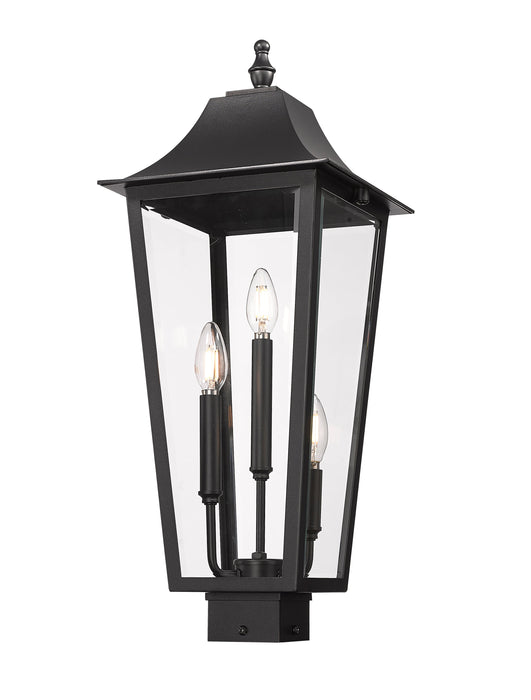 Outdoor Post Mount Fixture Z-Lite 5008PHBS-BK Black Gannon 3 Light Outdoor Post Mount Fixture Z-Lite