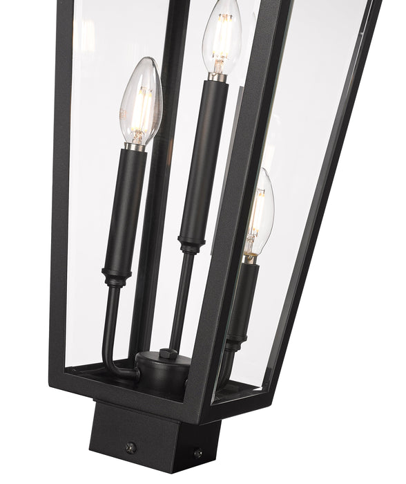 Outdoor Post Mount Fixture Z-Lite 5008PHBS-BK Black Gannon 3 Light Outdoor Post Mount Fixture Z-Lite