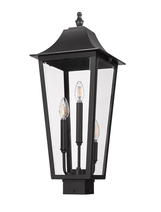 Outdoor Post Mount Fixture Z-Lite 5008PHBS-BK Black Gannon 3 Light Outdoor Post Mount Fixture Z-Lite