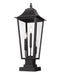 Outdoor Pier Mounted Fixture Z-Lite 5008PHBS-SQPM-BK Black Gannon 3 Light Outdoor Pier Mounted Fixture Z-Lite