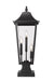 Outdoor Pier Mounted Fixture Z-Lite 5008PHBS-SQPM-BK Black Gannon 3 Light Outdoor Pier Mounted Fixture Z-Lite