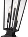 Outdoor Pier Mounted Fixture Z-Lite 5008PHBS-SQPM-BK Black Gannon 3 Light Outdoor Pier Mounted Fixture Z-Lite