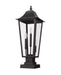 Outdoor Pier Mounted Fixture Z-Lite 5008PHBS-SQPM-BK Black Gannon 3 Light Outdoor Pier Mounted Fixture Z-Lite