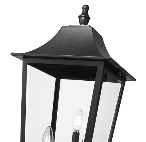 Outdoor Post Mounted Fixture Z-Lite 5008PHXLR-5009P120-B Black Gannon 3 Light Outdoor Post Mount Fixture Z-Lite