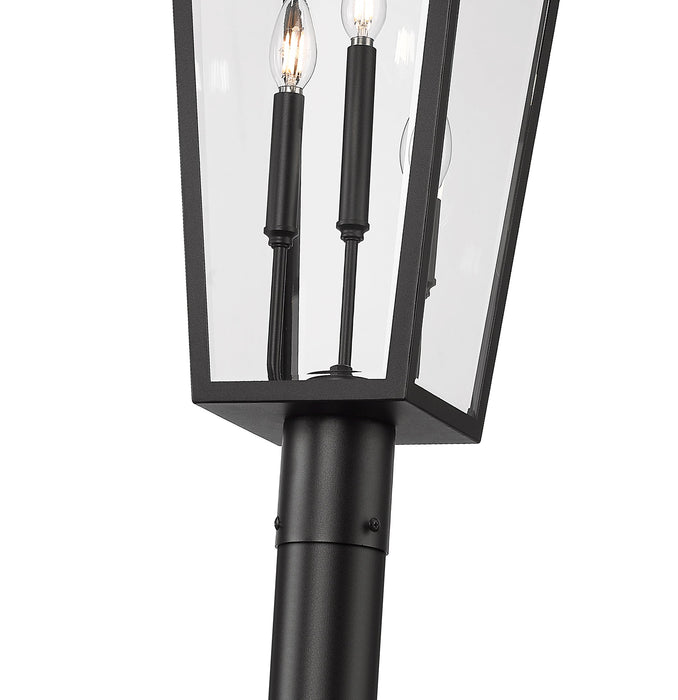 Outdoor Post Mounted Fixture Z-Lite 5008PHXLR-5009P96-BK Black Gannon 3 Light Outdoor Post Mount Fixture Z-Lite