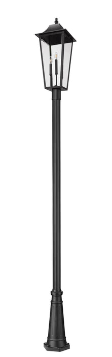 Outdoor Post Mounted Fixture Z-Lite 5008PHXLR-5011P-BK Black Gannon 3 Light Outdoor Post Mounted Fixture Z-Lite