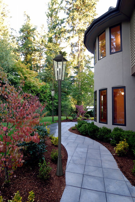 Outdoor Post Mounted Fixture Z-Lite 5008PHXLR-5011P-BK Black Gannon 3 Light Outdoor Post Mounted Fixture Z-Lite