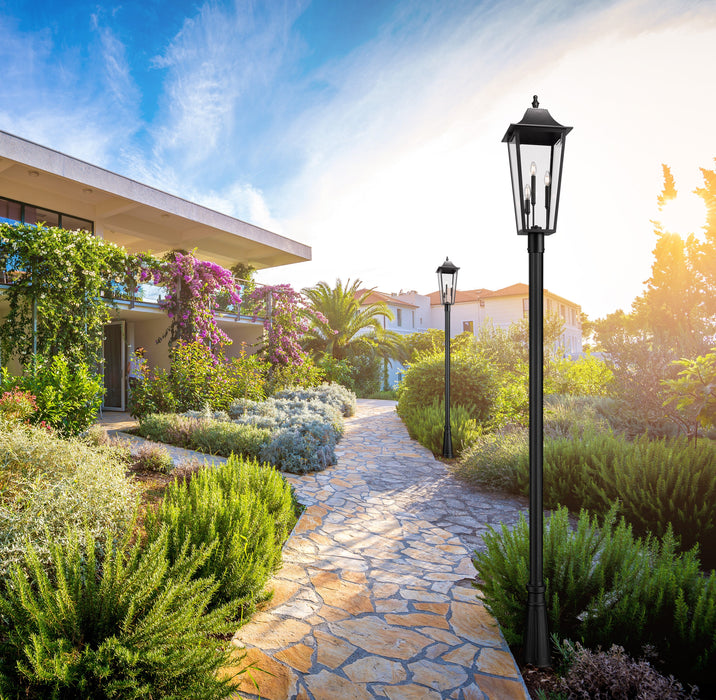 Outdoor Post Mounted Fixture Z-Lite 5008PHXLR-519P-BK Black Gannon 3 Light Outdoor Post Mounted Fixture Z-Lite