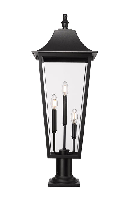 Outdoor Pier Mounted Fixture Z-Lite 5008PHXLR-533PM-BK Black Gannon 3 Light Outdoor Pier Mounted Fixture Z-Lite