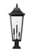 Outdoor Pier Mounted Fixture Z-Lite 5008PHXLR-533PM-BK Black Gannon 3 Light Outdoor Pier Mounted Fixture Z-Lite