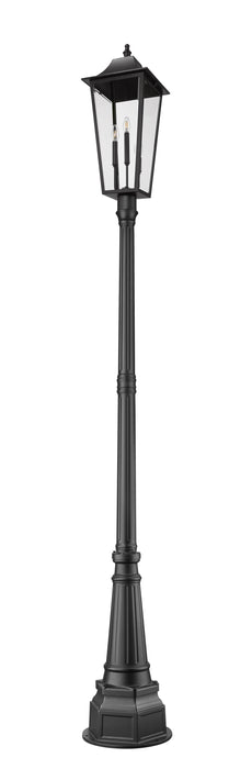 Outdoor Post Mounted Fixture Z-Lite 5008PHXLR-564P-BK Black Gannon 3 Light Outdoor Post Mounted Fixture Z-Lite