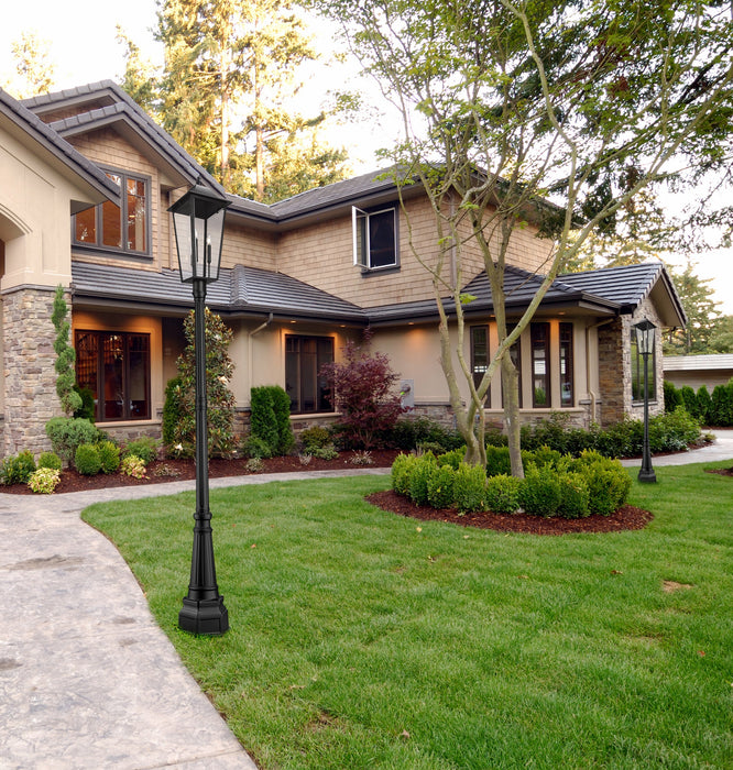 Outdoor Post Mounted Fixture Z-Lite 5008PHXLR-564P-BK Black Gannon 3 Light Outdoor Post Mounted Fixture Z-Lite