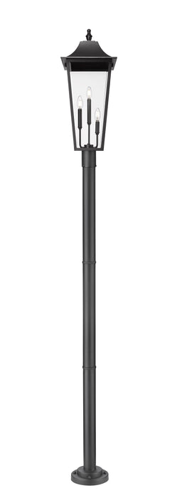 Outdoor Post Mounted Fixture Z-Lite 5008PHXLR-567P-BK Black Gannon 3 Light Outdoor Post Mount Fixture Z-Lite