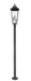 Outdoor Post Mounted Fixture Z-Lite 5008PHXLR-567P-BK Black Gannon 3 Light Outdoor Post Mount Fixture Z-Lite