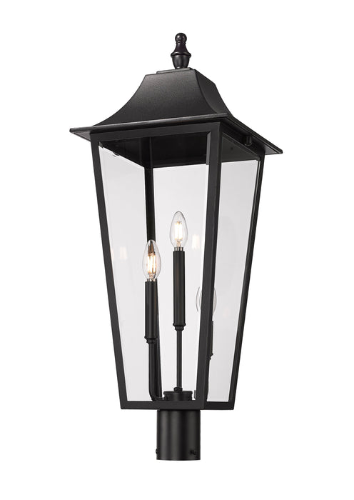 Outdoor Post Mount Fixture Z-Lite 5008PHXLR-BK Black Gannon 3 Light Outdoor Post Mount Fixture Z-Lite