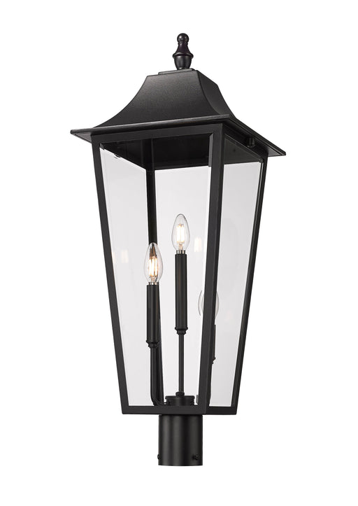 Outdoor Post Mount Fixture Z-Lite 5008PHXLR-BK Black Gannon 3 Light Outdoor Post Mount Fixture Z-Lite