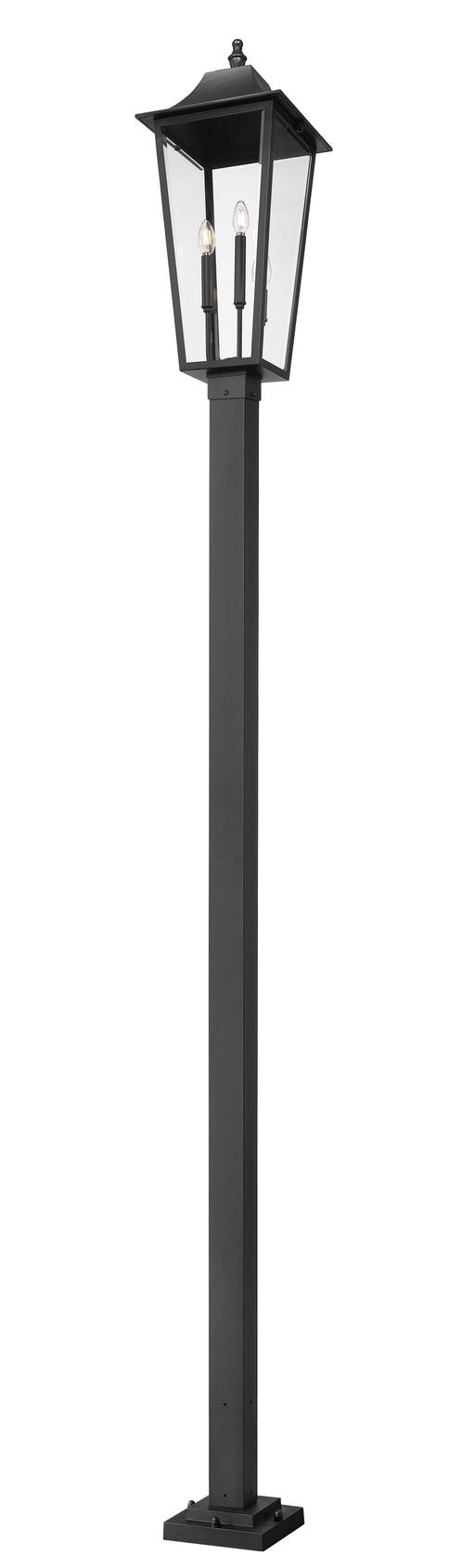 Outdoor Post Mounted Fixture Z-Lite 5008PHXLS-536P-BK Black Gannon 3 Light Outdoor Post Mounted Fixture Z-Lite