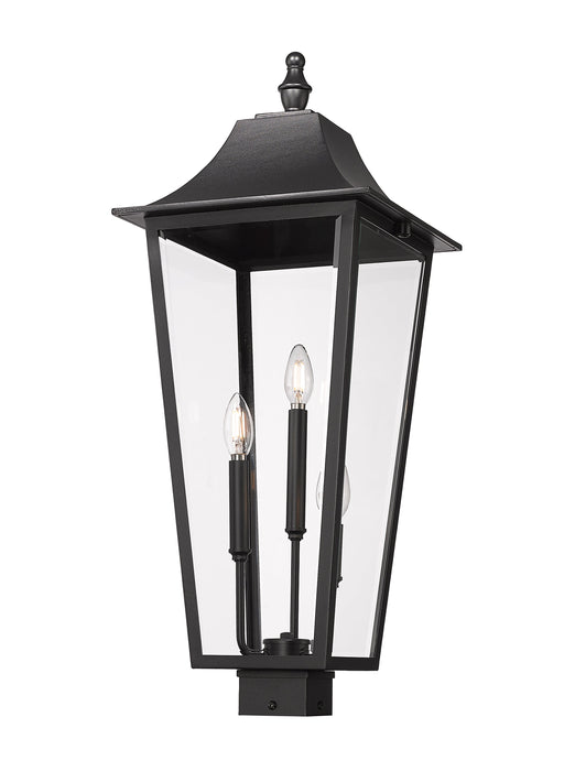 Outdoor Post Mount Fixture Z-Lite 5008PHXLS-BK Black Gannon 3 Light Outdoor Post Mount Fixture Z-Lite