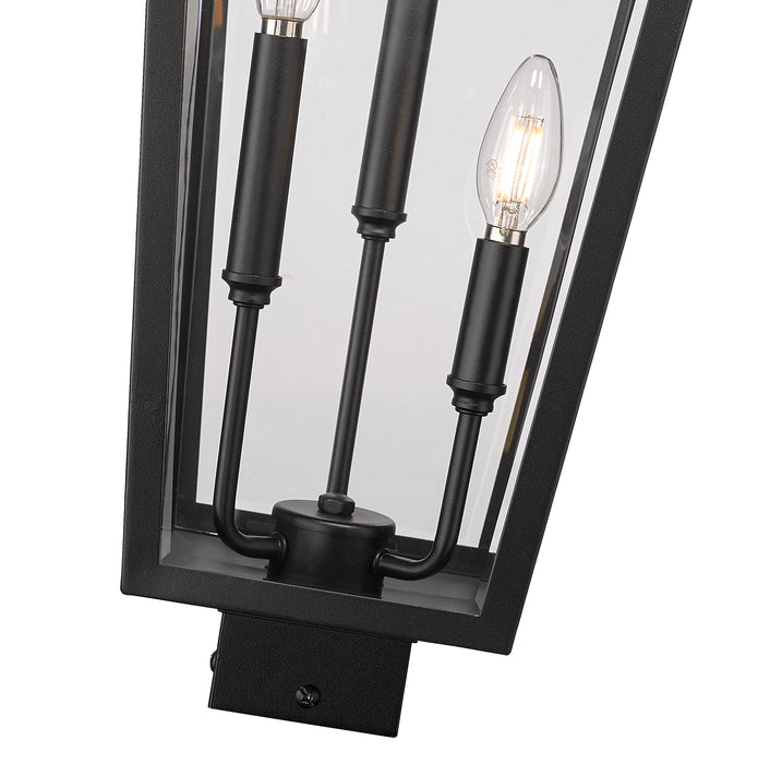 Outdoor Post Mount Fixture Z-Lite 5008PHXLS-BK Black Gannon 3 Light Outdoor Post Mount Fixture Z-Lite
