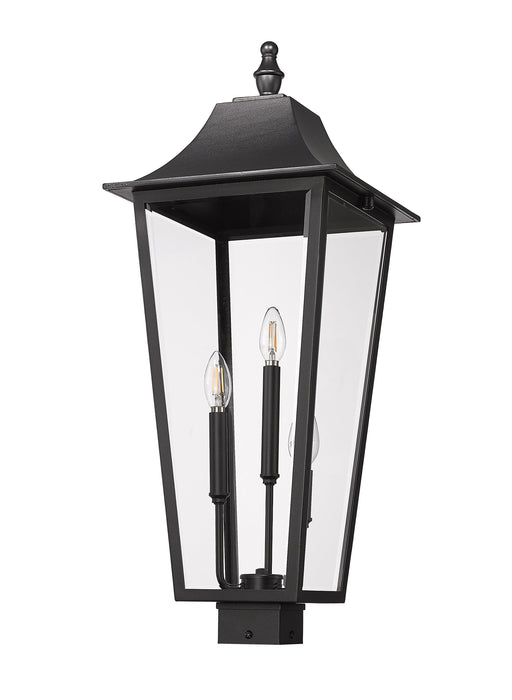 Outdoor Post Mount Fixture Z-Lite 5008PHXLS-BK Black Gannon 3 Light Outdoor Post Mount Fixture Z-Lite