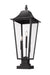 Outdoor Pier Mounted Fixture Z-Lite 5008PHXLS-SQPM-BK Black Gannon 3 Light Outdoor Pier Mounted Fixture Z-Lite