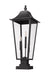 Outdoor Pier Mounted Fixture Z-Lite 5008PHXLS-SQPM-BK Black Gannon 3 Light Outdoor Pier Mounted Fixture Z-Lite