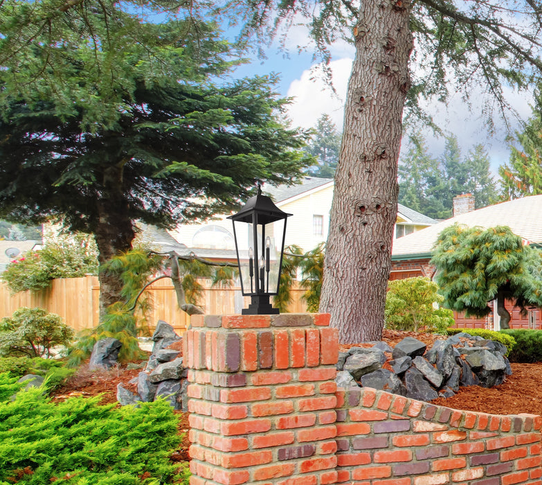 Outdoor Pier Mounted Fixture Z-Lite 5008PHXLS-SQPM-BK Black Gannon 3 Light Outdoor Pier Mounted Fixture Z-Lite