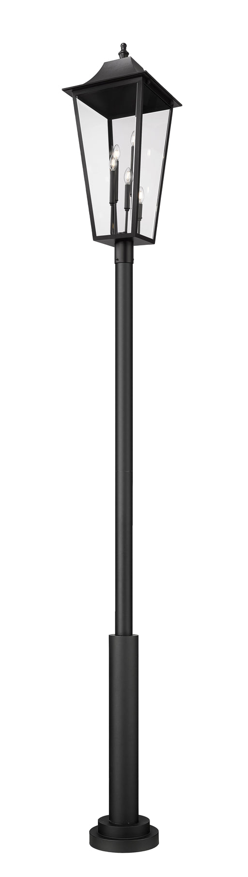 Outdoor Post Mounted Fixture Z-Lite 5008PHXXLR-5010P-BK Black Gannon 5 Light Outdoor Post Mounted Fixture Z-Lite