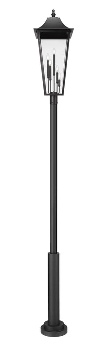 Outdoor Post Mounted Fixture Z-Lite 5008PHXXLR-5010P-BK Black Gannon 5 Light Outdoor Post Mounted Fixture Z-Lite