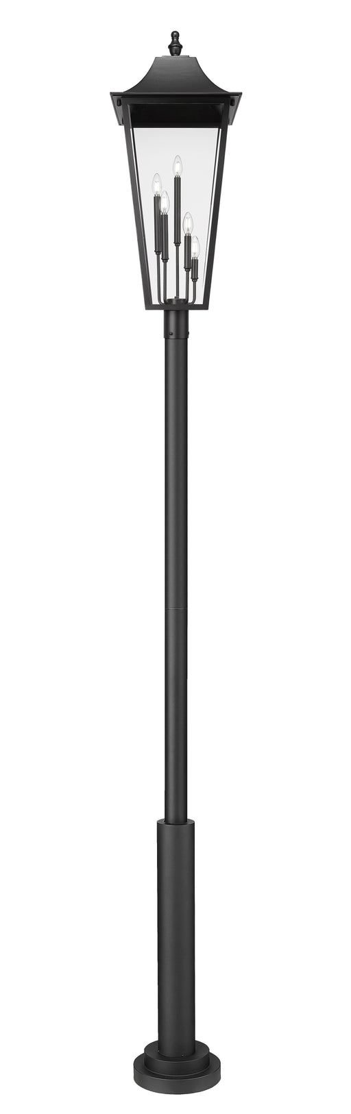 Outdoor Post Mounted Fixture Z-Lite 5008PHXXLR-5010P-BK Black Gannon 5 Light Outdoor Post Mounted Fixture Z-Lite