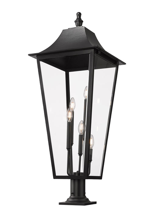Outdoor Pier Mounted Fixture Z-Lite 5008PHXXLR-533PM-BK Black Gannon 5 Light Outdoor Pier Mounted Fixture Z-Lite