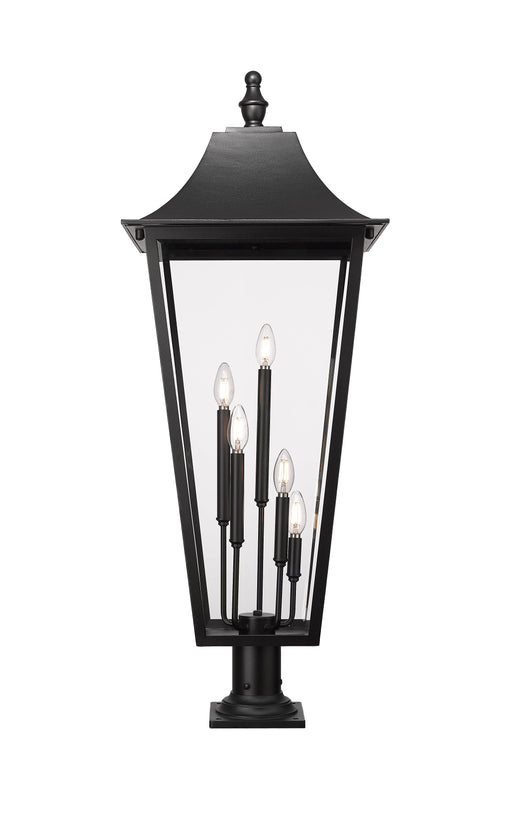 Outdoor Pier Mounted Fixture Z-Lite 5008PHXXLR-533PM-BK Black Gannon 5 Light Outdoor Pier Mounted Fixture Z-Lite