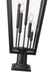 Outdoor Pier Mounted Fixture Z-Lite 5008PHXXLR-533PM-BK Black Gannon 5 Light Outdoor Pier Mounted Fixture Z-Lite