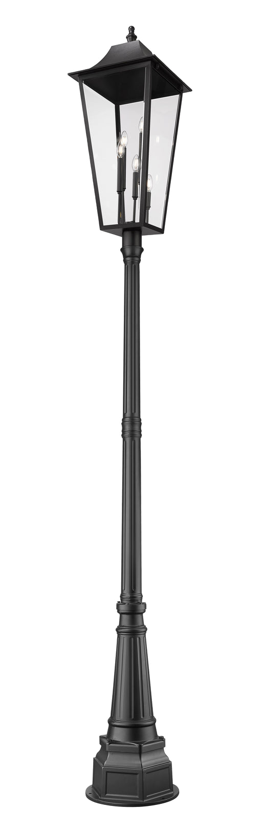 Outdoor Post Mounted Fixture Z-Lite 5008PHXXLR-564P-BK Black Gannon 5 Light Outdoor Post Mounted Fixture Z-Lite