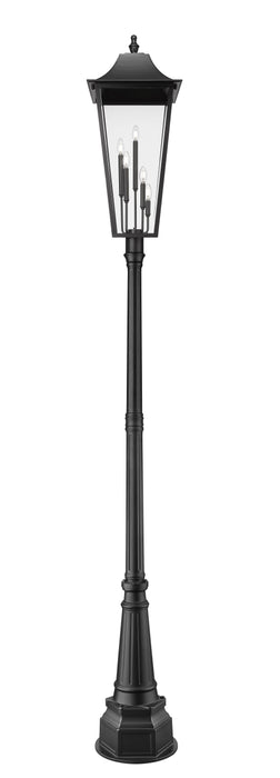 Outdoor Post Mounted Fixture Z-Lite 5008PHXXLR-564P-BK Black Gannon 5 Light Outdoor Post Mounted Fixture Z-Lite
