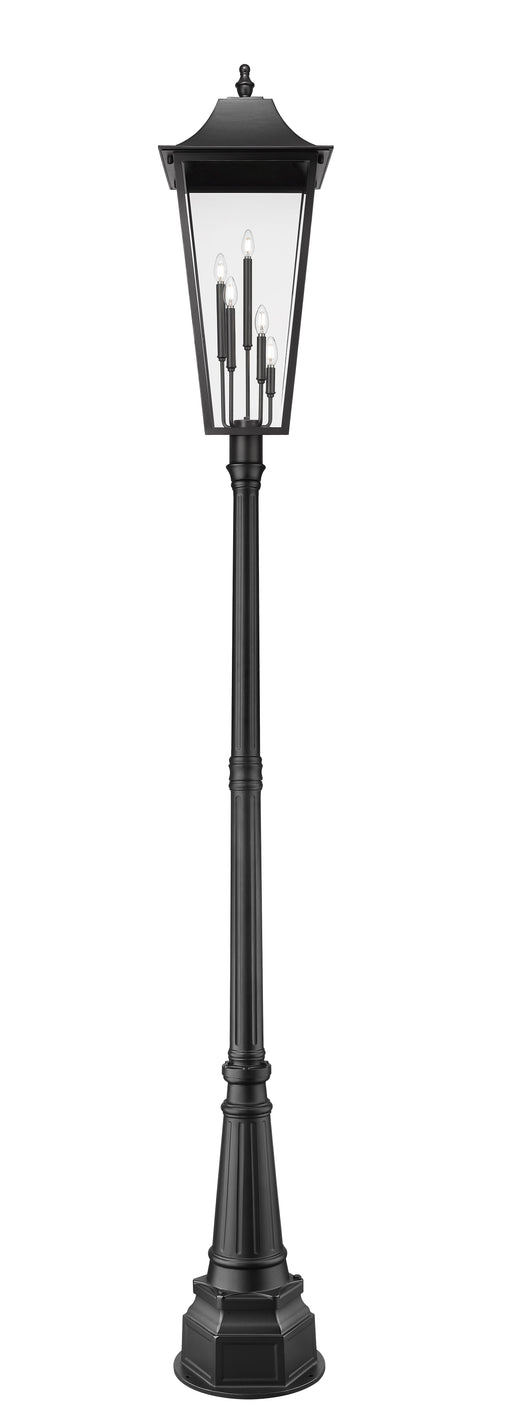 Outdoor Post Mounted Fixture Z-Lite 5008PHXXLR-564P-BK Black Gannon 5 Light Outdoor Post Mounted Fixture Z-Lite