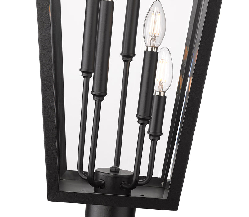 Outdoor Post Mounted Fixture Z-Lite 5008PHXXLR-564P-BK Black Gannon 5 Light Outdoor Post Mounted Fixture Z-Lite
