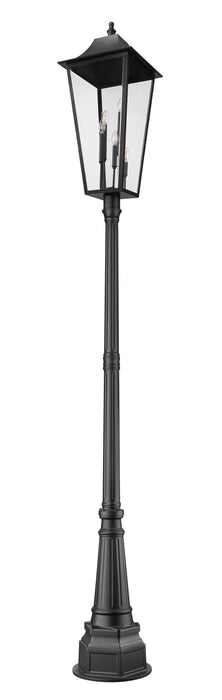 Outdoor Post Mounted Fixture Z-Lite 5008PHXXLR-564P-BK Black Gannon 5 Light Outdoor Post Mounted Fixture Z-Lite