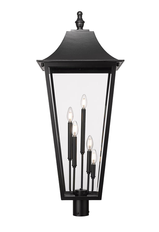 Outdoor Post Mount Fixture Z-Lite 5008PHXXLR-BK Black Gannon 5 Light Outdoor Post Mount Fixture Z-Lite