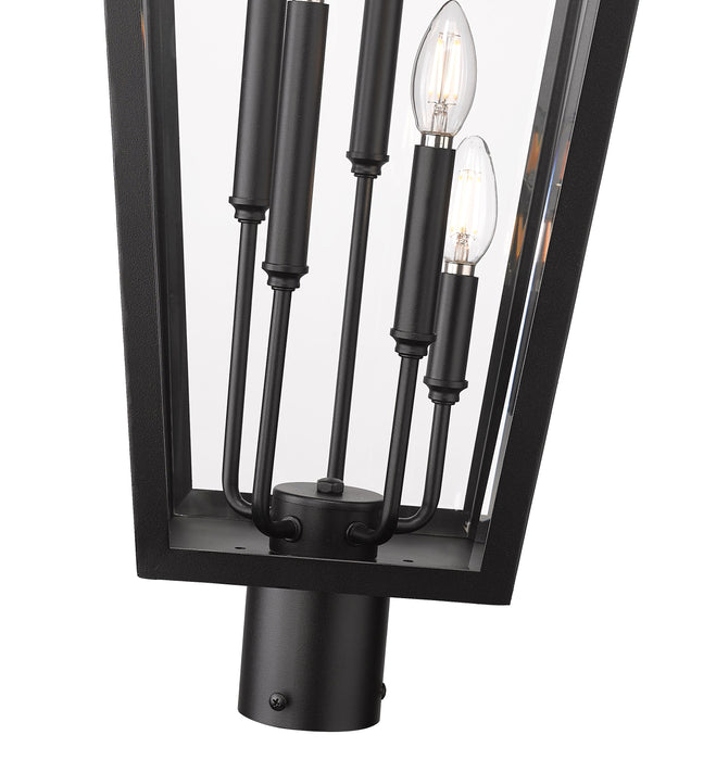 Outdoor Post Mount Fixture Z-Lite 5008PHXXLR-BK Black Gannon 5 Light Outdoor Post Mount Fixture Z-Lite