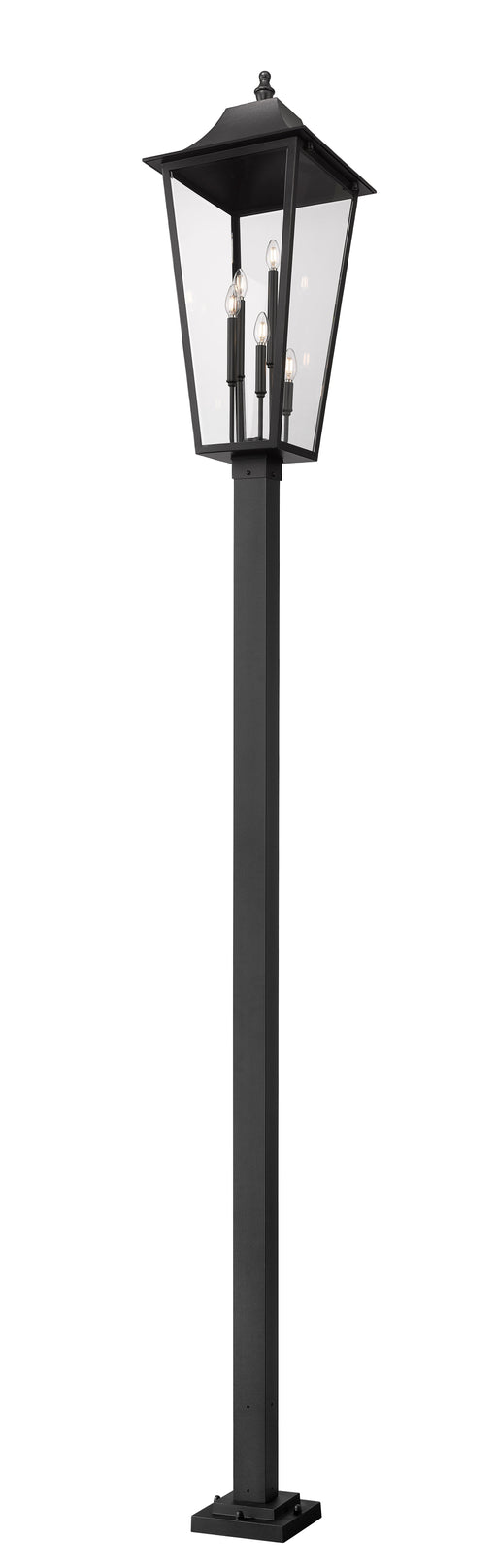 Outdoor Post Mounted Fixture Z-Lite 5008PHXXLS-536P-BK Black Gannon 5 Light Outdoor Post Mount Fixture Z-Lite