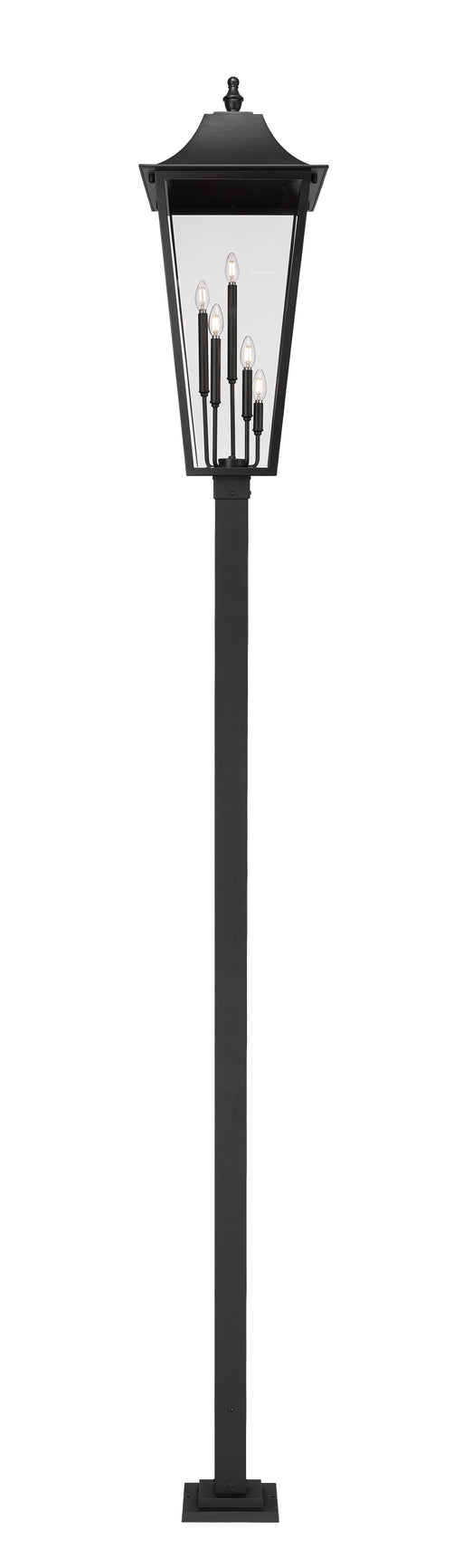 Outdoor Post Mounted Fixture Z-Lite 5008PHXXLS-536P-BK Black Gannon 5 Light Outdoor Post Mount Fixture Z-Lite