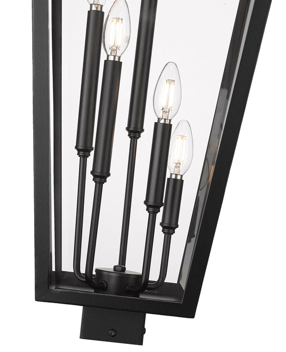 Outdoor Post Mount Fixture Z-Lite 5008PHXXLS-BK Black Gannon 5 Light Outdoor Post Mount Fixture Z-Lite