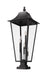 Outdoor Pier Mounted Fixture Z-Lite 5008PHXXLS-SQPM-BK Black Gannon 5 Light Outdoor Pier Mounted Fixture Z-Lite