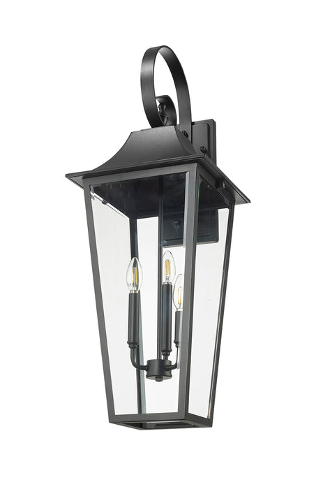 Outdoor Wall Light Z-Lite 5008XL-BK Black Gannon 3 Light Outdoor Wall Light Z-Lite
