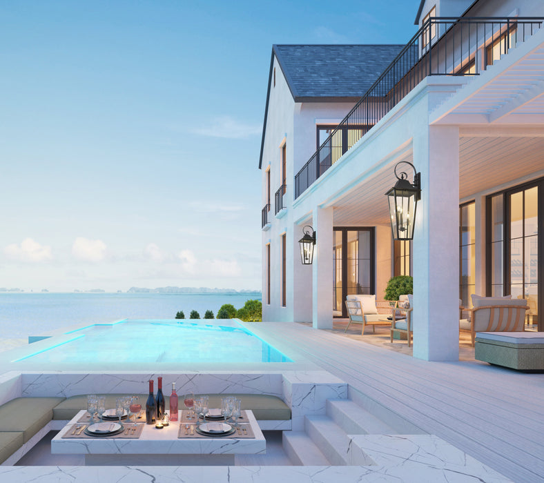 Outdoor Wall Light Z-Lite 5008XL-BK Black Gannon 3 Light Outdoor Wall Light Z-Lite