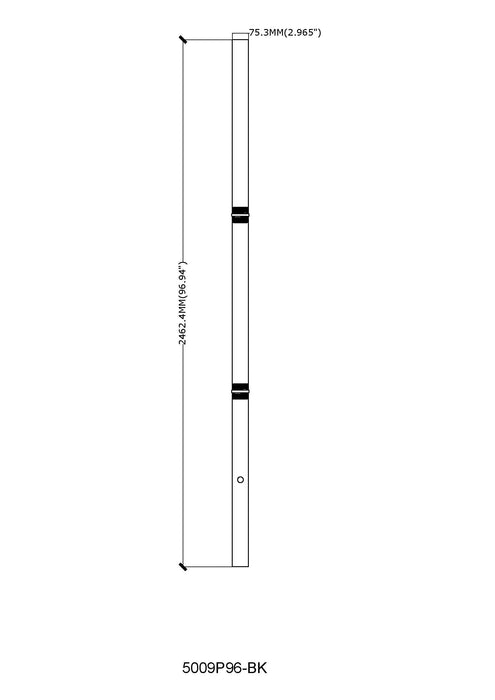 Outdoor Posts + Hardware Z-Lite 5009P96-BK Black Outdoor Post Z-Lite