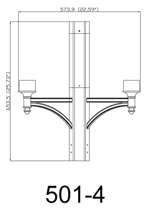 Outdoor Posts + Hardware Z-Lite 501-4BK Black Outdoor 4 Light Outdoor Posts + Hardware Z-Lite
