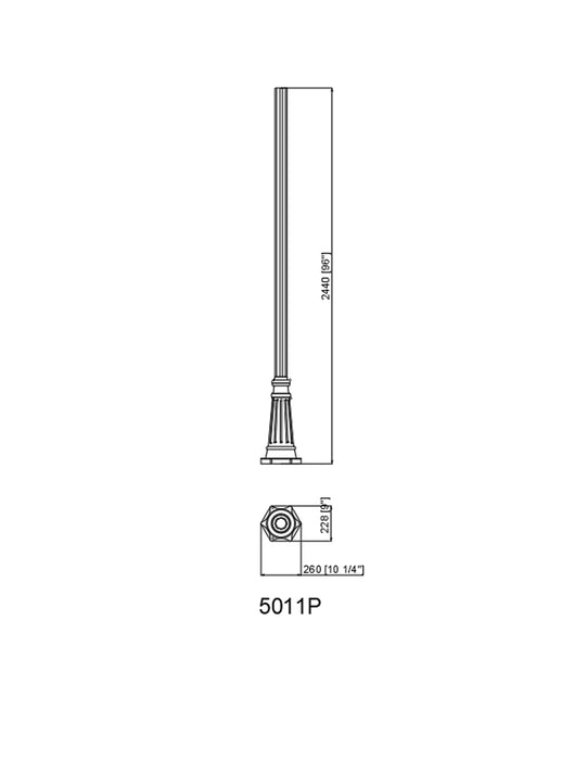 Outdoor Posts + Hardware Z-Lite 5011P-BK Black Outdoor Post Z-Lite